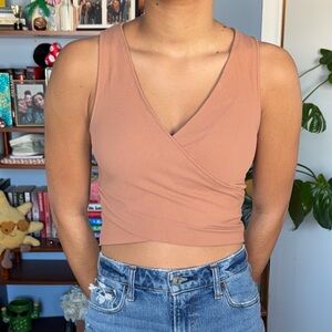 Abercrombie & Fitch Ribbed Wrap Tank Top